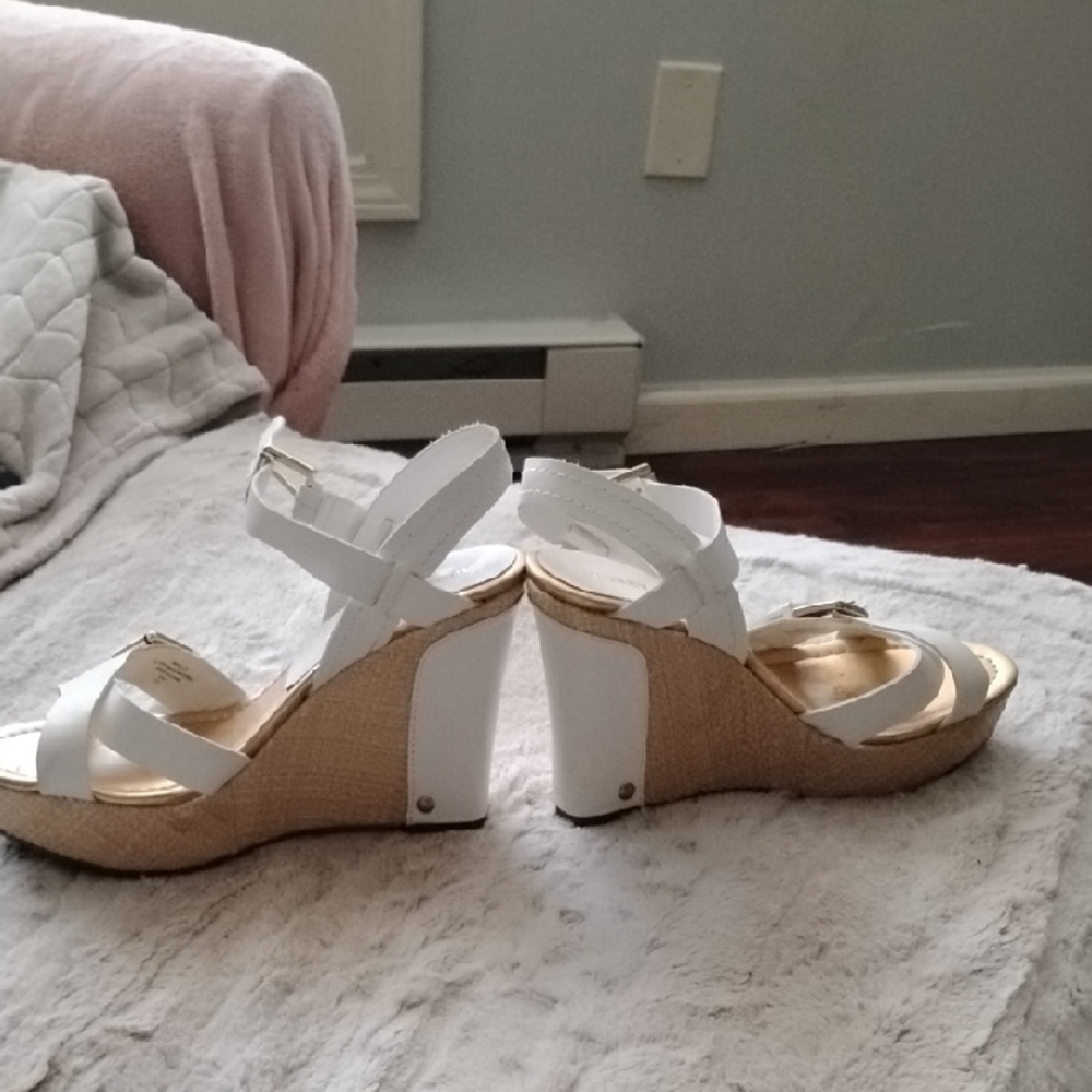 White Wedge Sandals